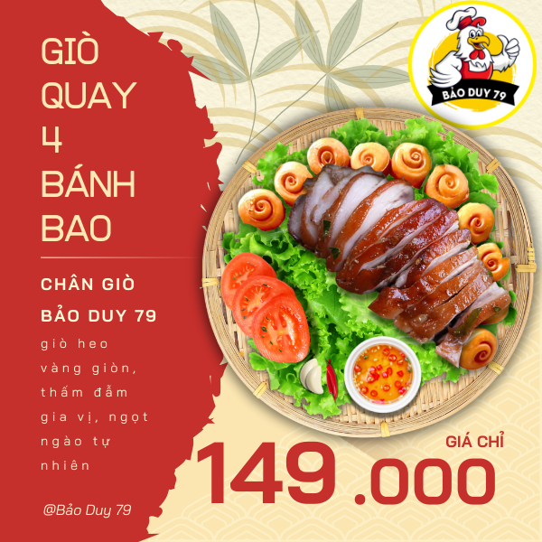 GIÒ HEO QUAY 0.5KG 4 BÁNH BAO