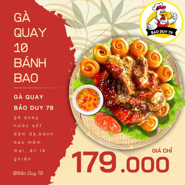 GÀ QUAY 10 BÁNH BAO
