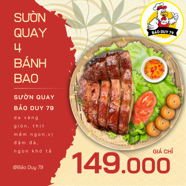 SƯỜN QUAY 0.5KG 4 BÁNH BAO