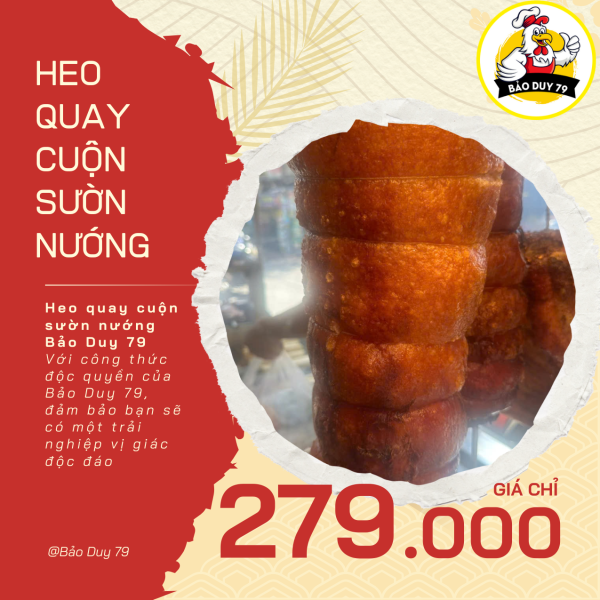 Heo quay cuộn sườn nướng