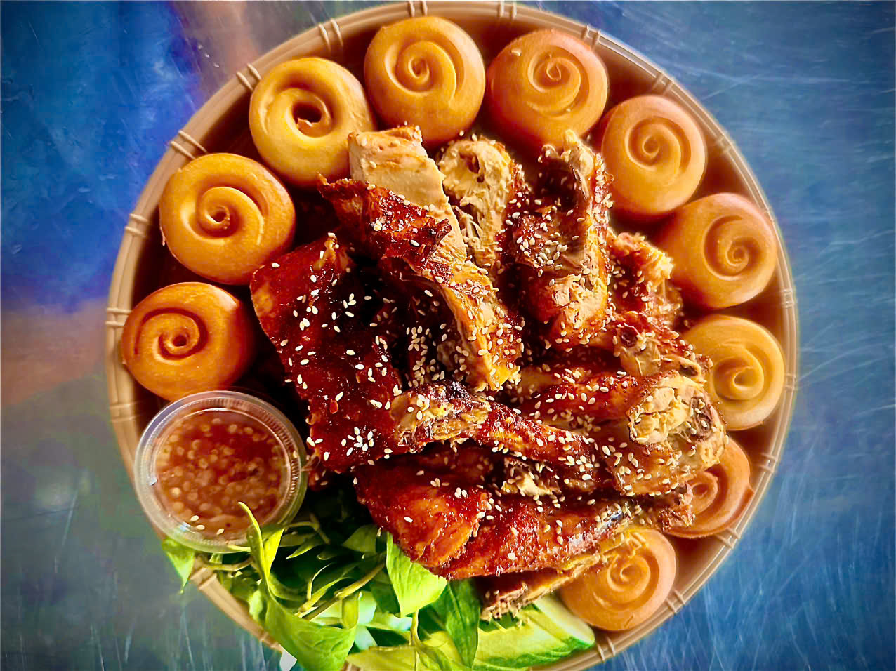 Gà quay bánh bao ngon rẻ Long Thành